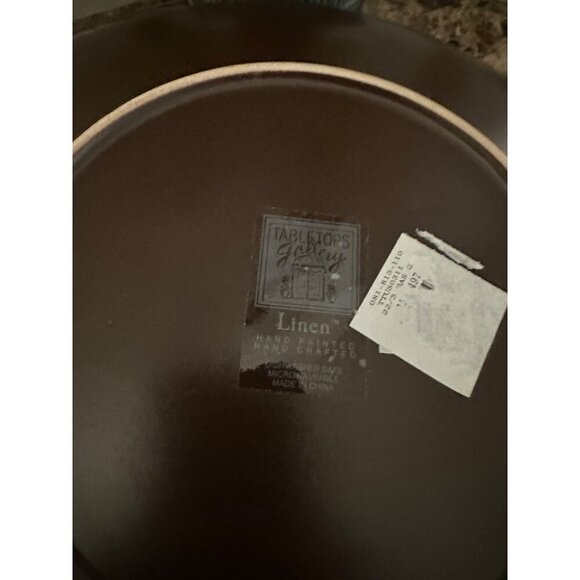 Tabletops Linen Hand Painted Hand Crafted dinner plates set of (6) new - Picture 4 of 4